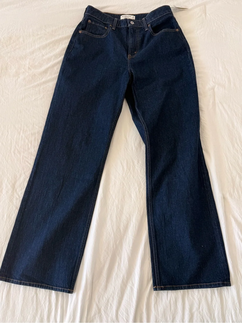 Abercrombie & Fitch Straight-Leg Jeans in Dark Indigo